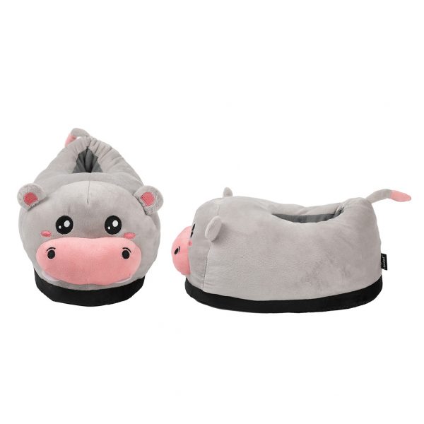 mordine pantofole in peluche ippopotamo