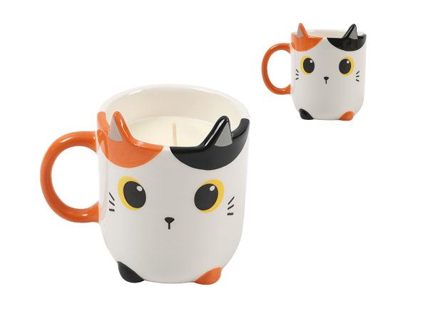 tazza con candela i-total gatto macchie