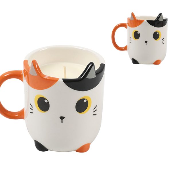 tazza con candela i-total gatto macchie