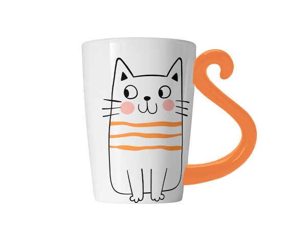 tazza in ceramica gatto arancio