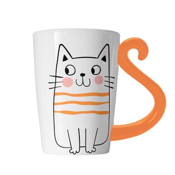 tazza in ceramica gatto arancio