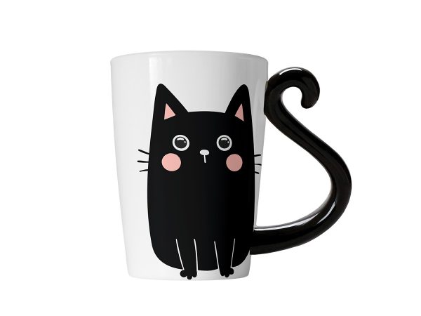 tazza in ceramica gatto nero