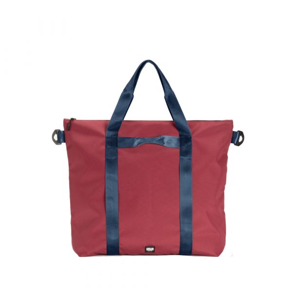 borsa tote bag rosso bordeaux bombata