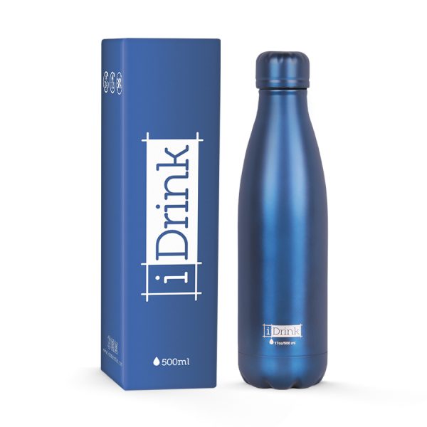 borraccia termica 500 ml blu metallizzato