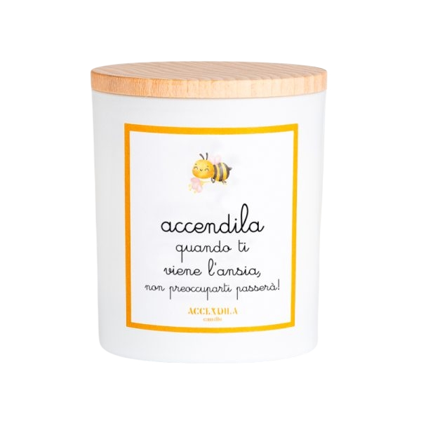 candela accendila con messaggio ansia fragranza kumquat e pompelmo rosa