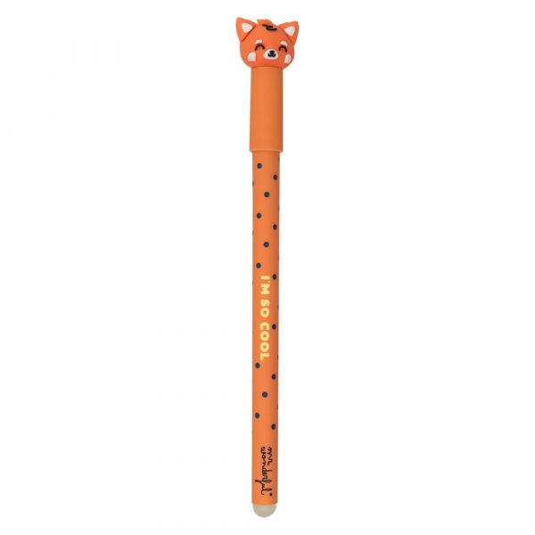 penna cancellabile panda rosso con tappo