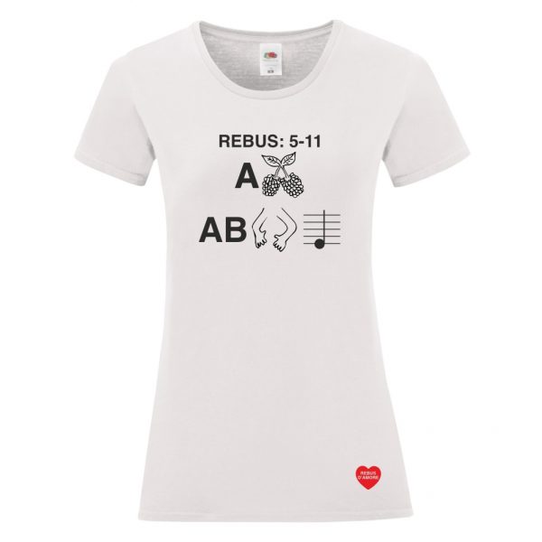 t-shirt donna con rebus amore abbracciami