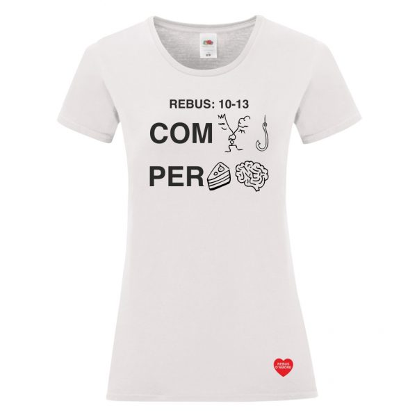 t-shirt donna con rebus amore soggetto combaciamo