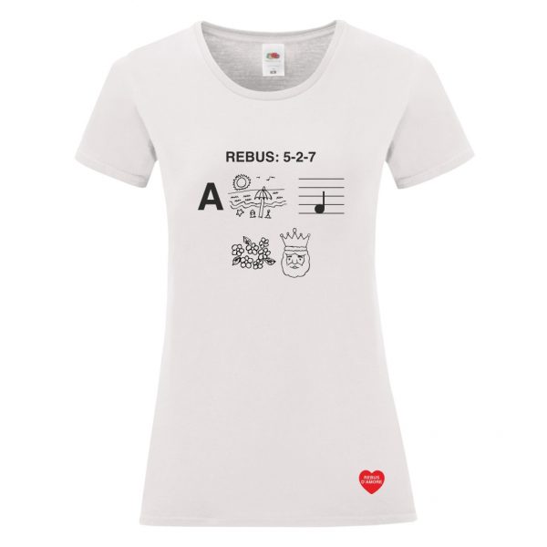 t-shirt donna con rebus amare fa fiorire