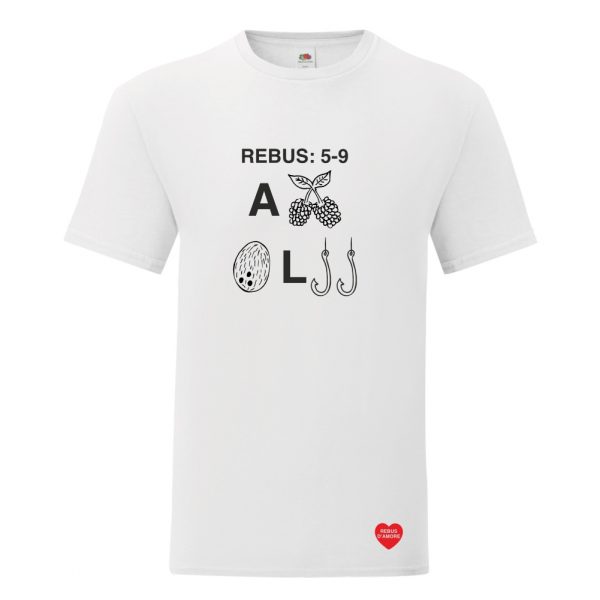 t-shirt uomo con rebus amore coccolami