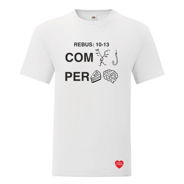 t-shirt uomo rebus d'amore combaciamo perfettamente