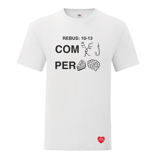 t-shirt uomo rebus d'amore combaciamo perfettamente